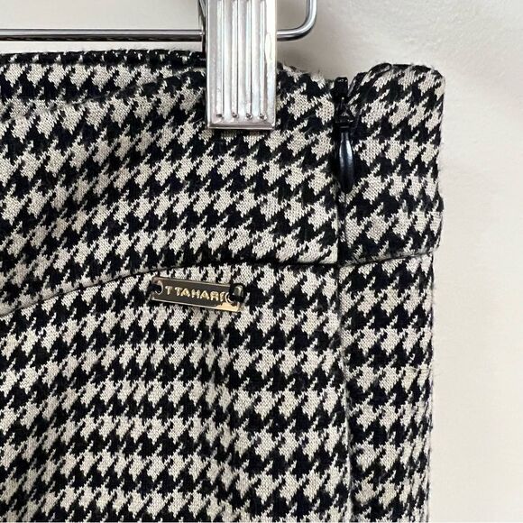 Tahari tan and black houndstooth knit pants size - Picture 3 of 6